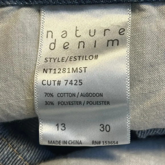 Nature Denim Women’s Distressed Ripped‎ Straight Raw Hem Street Wear Jeans 13 - Picture 7 of 7